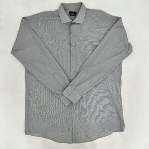 Shaquille O'Neal Mens Size XL Button-Up Shirt Gray Tall Fit Cooling‎ Stretch